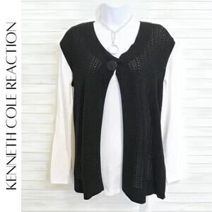 ON SALE! KENNETH COLE REACTION Sleeveless Silk Blend Cardigan, M, NWOT!
